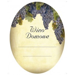 Etykiety na wino domowe czerwone - winogrono owalna