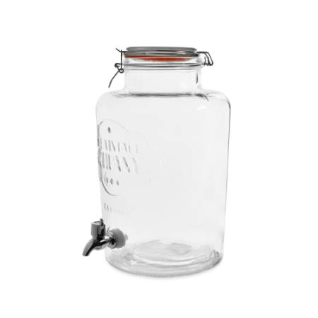 szklany słoik na nalewki 8 l - słój na nalewki z kranikiem - szklany słó 8l z kranem