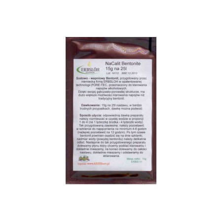 bentonit - klarowanie wina - klarowanie zacierów - nacali pore tec