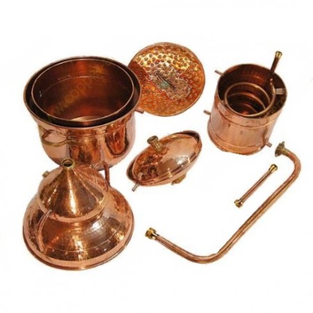 Alembik miedziany - alembik na gęste nastawy - alembik do ziół - hydrolaty