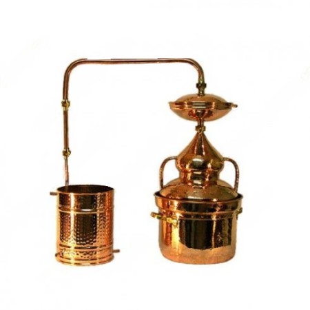 Alembik miedziany - alembik na gęste nastawy - alembik do ziół - hydrolaty - alembik z deflegmatorem