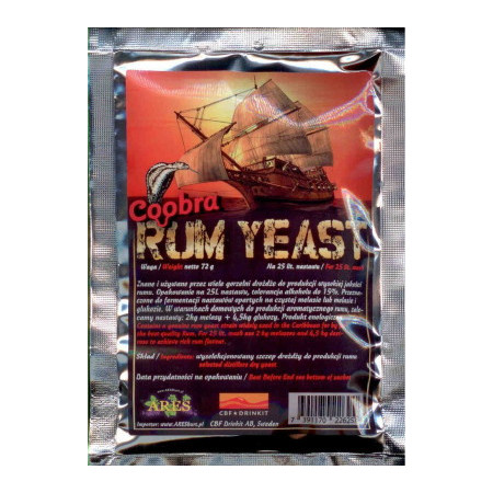 drożdże gorzelnicze na rum - drożdże do rumu - coobra rum