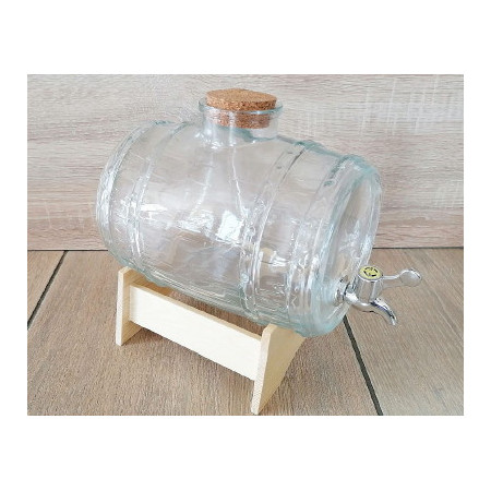 szklana beczułka 3l - beczułka na nalewki - szklany antał